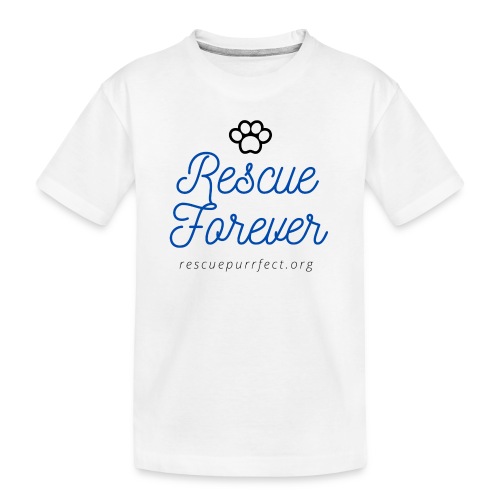 Rescue Purrfect Cursive Paw Print - Kid's Premium Organic T-Shirt