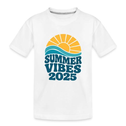 Summer Vibes 2025 Retro Sunset T-Shirt | Fun Beach - Kid's Premium Organic T-Shirt
