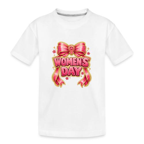 Cute Pink Bow Women’s Day Feminist Symbol - Kid's Premium Organic T-Shirt