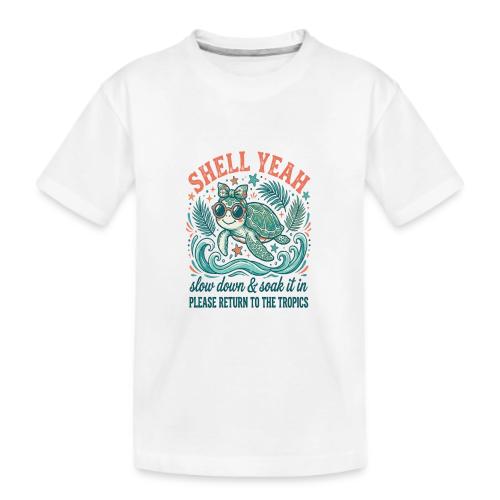 Shell Yeah Sea Turtle Beach Vibes - Kid's Premium Organic T-Shirt