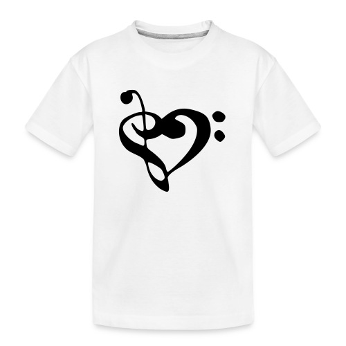 musical note with heart - Kid's Premium Organic T-Shirt