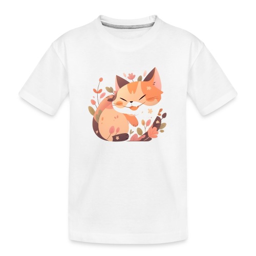 Smiling Cat - Kid's Premium Organic T-Shirt