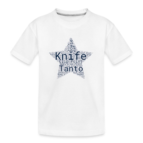Knife Word Art Design in a Star - Kid's Premium Organic T-Shirt
