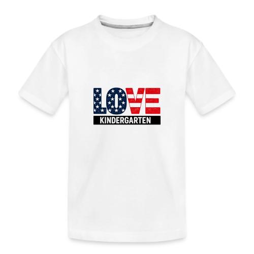Love Kindergarten Patriotic Graduation - Kid's Premium Organic T-Shirt