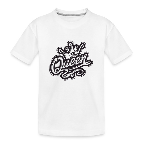 Queen With Crown, Typography Design - Kid's Premium Organic T-Shirt