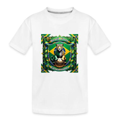 Brazil Jaguar Glory T-Shirt, Flag Pride Badge Gift - Kid's Premium Organic T-Shirt