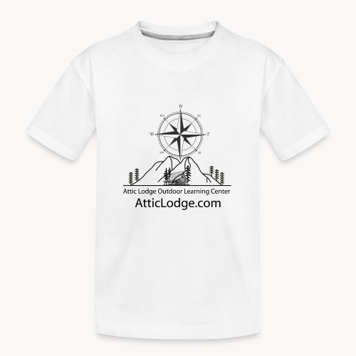 Attic Lodge - White Front Logo - Kid's Premium Organic T-Shirt
