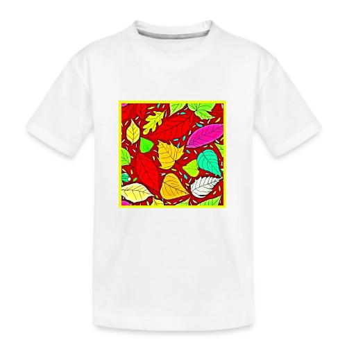 Rainbow Leaves Vibrant Pattern - Kid's Premium Organic T-Shirt