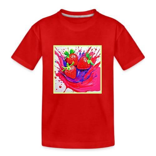 Vibrant Strawberry Splash - Kid's Premium Organic T-Shirt