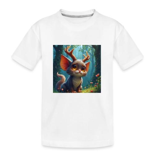 Magical Forest Creature with Deer Horns - Kid's Premium Organic T-Shirt