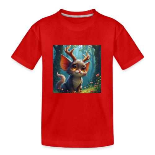 Magical Forest Creature with Deer Horns - Kid's Premium Organic T-Shirt
