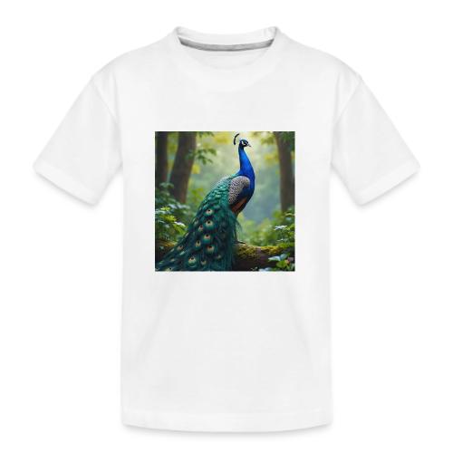 Majestic Peacock in Enchanted Forest - Kid's Premium Organic T-Shirt