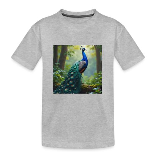 Majestic Peacock in Enchanted Forest - Kid's Premium Organic T-Shirt