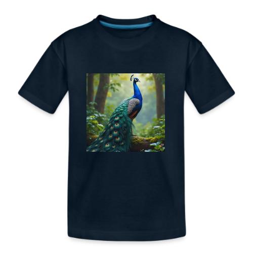 Majestic Peacock in Enchanted Forest - Kid's Premium Organic T-Shirt