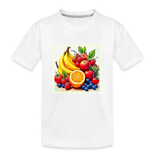 Vibrant Fresh Fruit Delight Design - Kid's Premium Organic T-Shirt