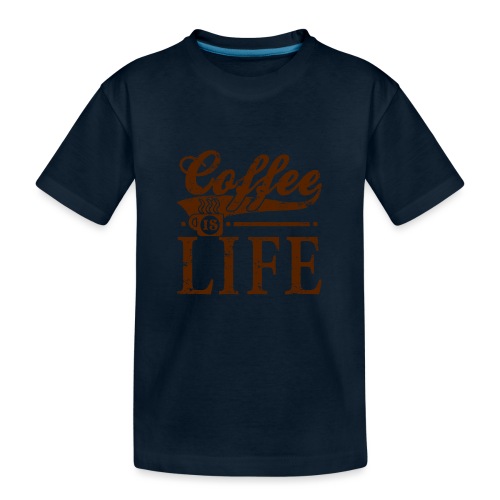 Coffee Is Life Retro Grunge Tee - Kid's Premium Organic T-Shirt