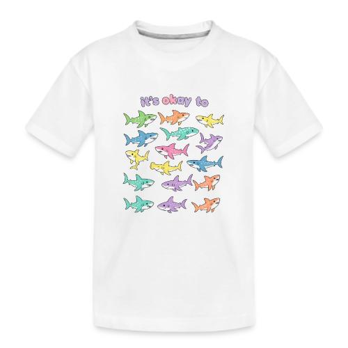 It’s Okay To – Cute Pastel Shark - Kid's Premium Organic T-Shirt