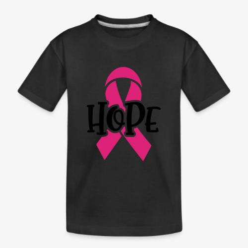 Hope Ribbon October Breast Cancer Awareness Month - Kid's Premium Organic T-Shirt