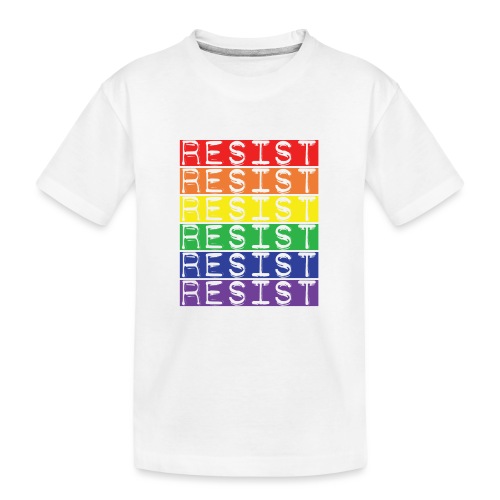resist rainbow dymo flag - Kid's Premium Organic T-Shirt