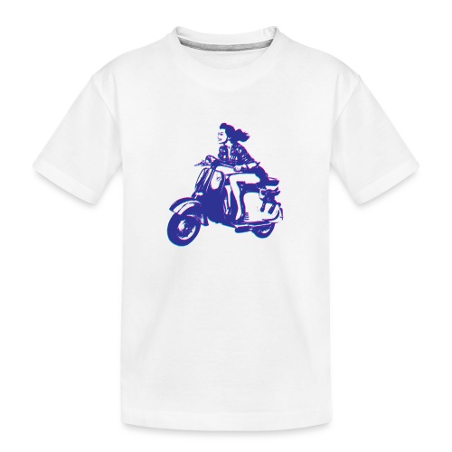 Cute Vespa Scooter Girl - Kid's Premium Organic T-Shirt