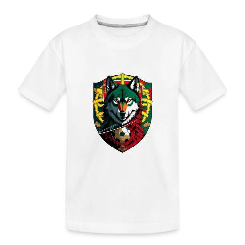 Portugal Iberian Wolf Soccer T Shirt,Football Gift - Kid's Premium Organic T-Shirt