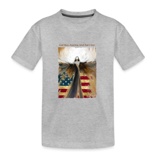 God bless America Angel_Strong color_Brown type - Kid's Premium Organic T-Shirt