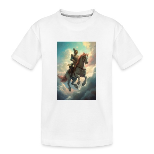 Blue Sky Horse Ride Fantasy Painting - Kid's Premium Organic T-Shirt