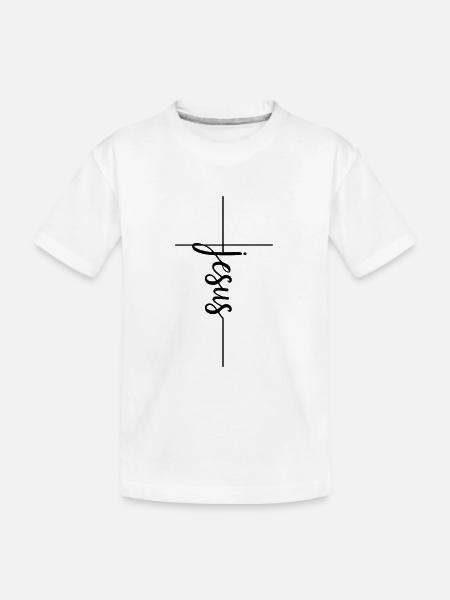 Jesus Cross, Christian clothing, cool Christian - Kid's Premium Organic T-Shirt - white - Front
