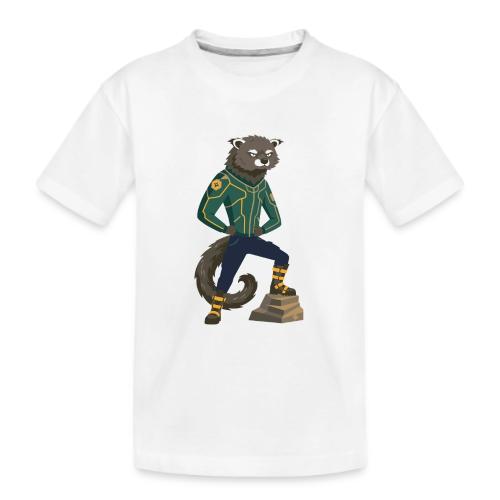 Raccoon Ranger in Neon Armor - Kid's Premium Organic T-Shirt