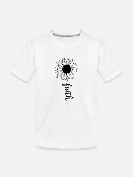 Faith Sunflower, cool Christian clothing, faith - Kid's Premium Organic T-Shirt - white - Front