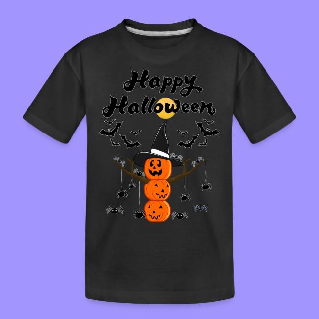 Pumpkin Snowman | Happy Halloween Tree and Spiders