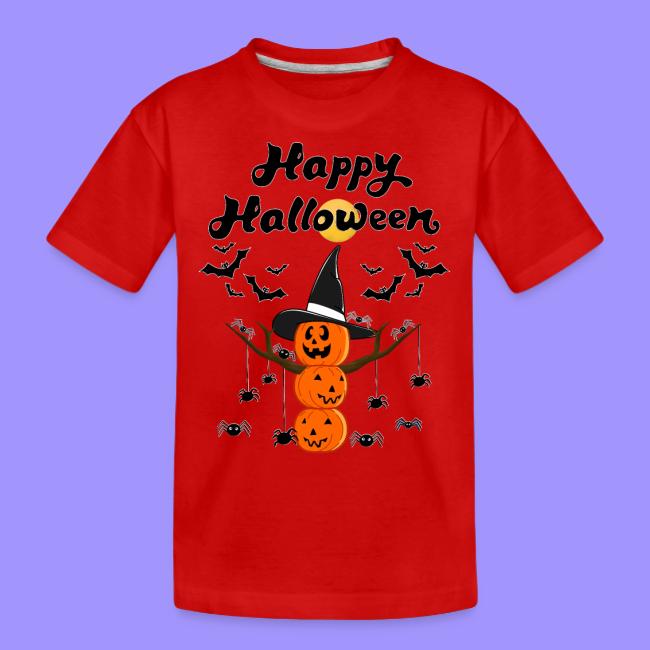 Pumpkin Snowman | Happy Halloween Tree and Spiders