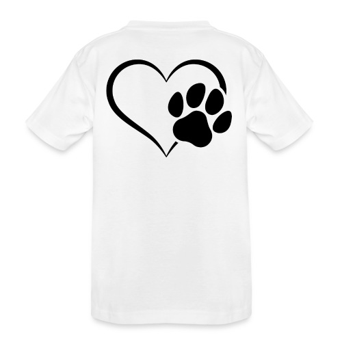 Pawprint Heart - Back - Kid's Premium Organic T-Shirt