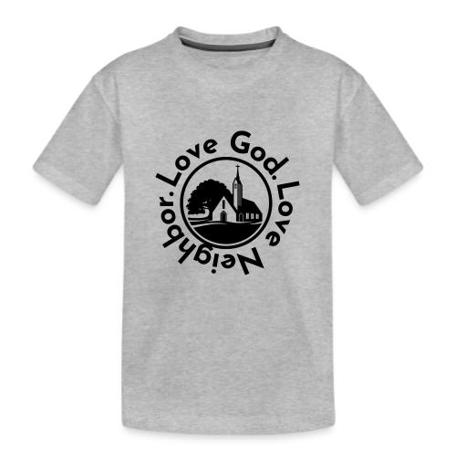 BW Love God Love Neighbor Emblem - Kid's Premium Organic T-Shirt