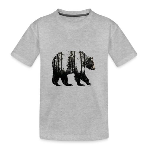 Evergreen Bear Silhouette - Kid's Premium Organic T-Shirt