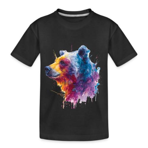 Watercolor Bear Portrait - Kid's Premium Organic T-Shirt