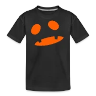 Big Scary Orange in Black Shocked Pumpkin Face Hal - Kid’s Premium Organic T-Shirt
