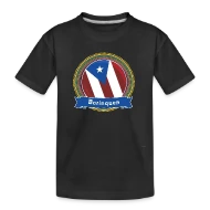 Borinquen Happy Holi Color Framed Borinquen Flag - Kid’s Premium Organic T-Shirt