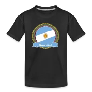 Argentina Happy Holi Color Framed Argentina Flag B - Kid’s Premium Organic T-Shirt