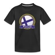 Finland Happy Holi Color Framed Finland Flag Banne - Kid’s Premium Organic T-Shirt