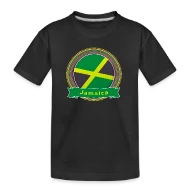 Jamaica Happy Holi Color Framed Jamaica Flag Banne - Kid’s Premium Organic T-Shirt
