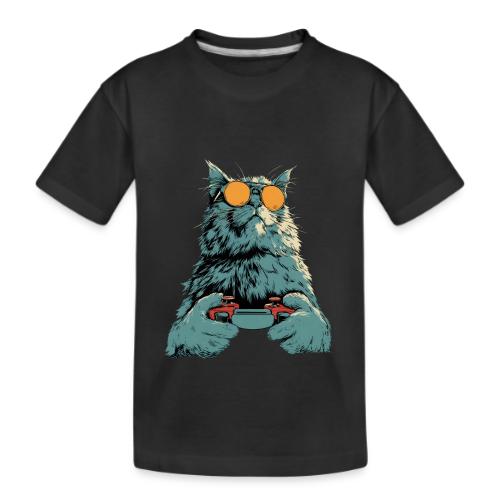 Cat: Fluff Mode On - Kid's Premium Organic T-Shirt