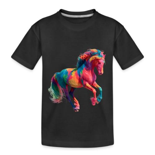Colorful Paint Splatter Horse Art - Kid's Premium Organic T-Shirt