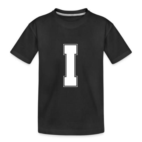 White Letter I – Varsity Alphabet Monogram - Kid's Premium Organic T-Shirt