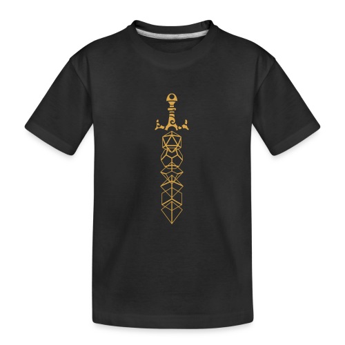 Gold Polyhedral Dice Sword - Kid's Premium Organic T-Shirt