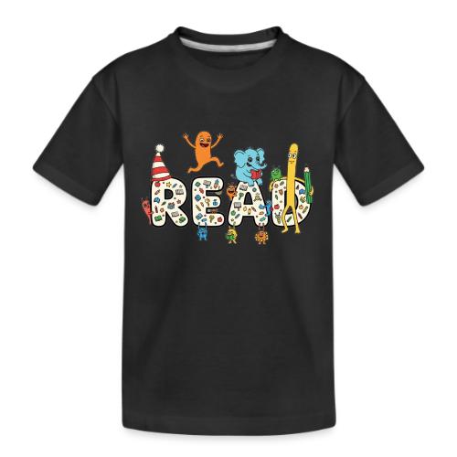 Whimsical READ Kids Cartoon - Kid's Premium Organic T-Shirt