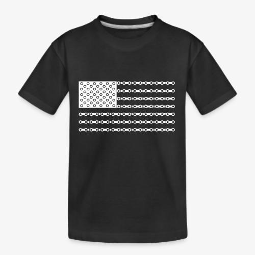 Bicycle Chain American Flag - Kid's Premium Organic T-Shirt