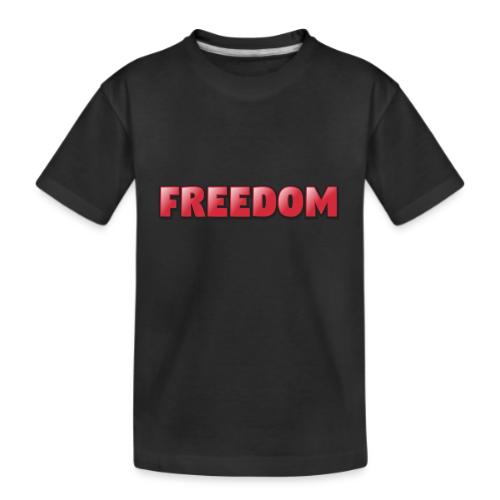 Freedom Bold 3D Word Art Design - Kid's Premium Organic T-Shirt