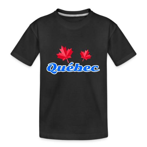 Québec with two red maple leaves - Kid's Premium Organic T-Shirt