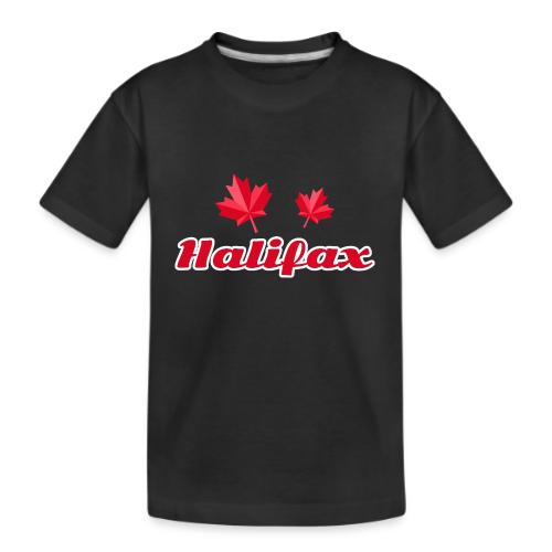 Halifax with two red maple leaves - Kid's Premium Organic T-Shirt